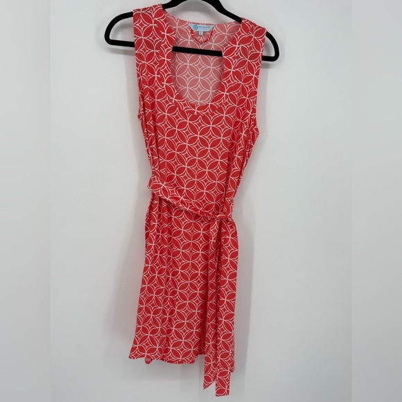escapada Dresses & Skirts - ESCAPADA LIVING Dress Orange Patterned Belted Sleeveless Women’s Large